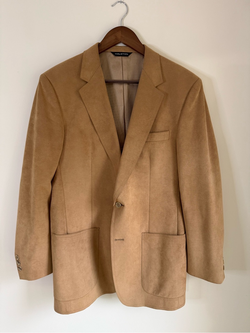 Halston Heritage Camel Suede Sport Coat - Single-Button Notch Lapel